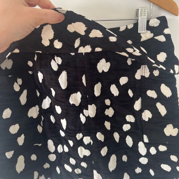 Adam Lippes Black White Spotted Pattern Jacquard Mini Skirt - Picture 6 of 9